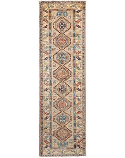 Tappeto Kazak Fine Pakistan marrone grigio 75x252