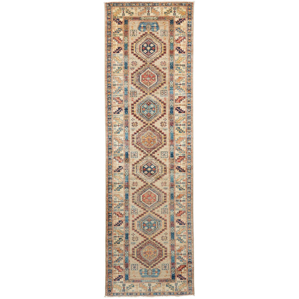 Tappeto Kazak Fine Pakistan marrone grigio 75x252