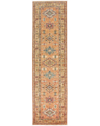 Tappeto Kazak Fine Pakistan marrone bianco 84x299