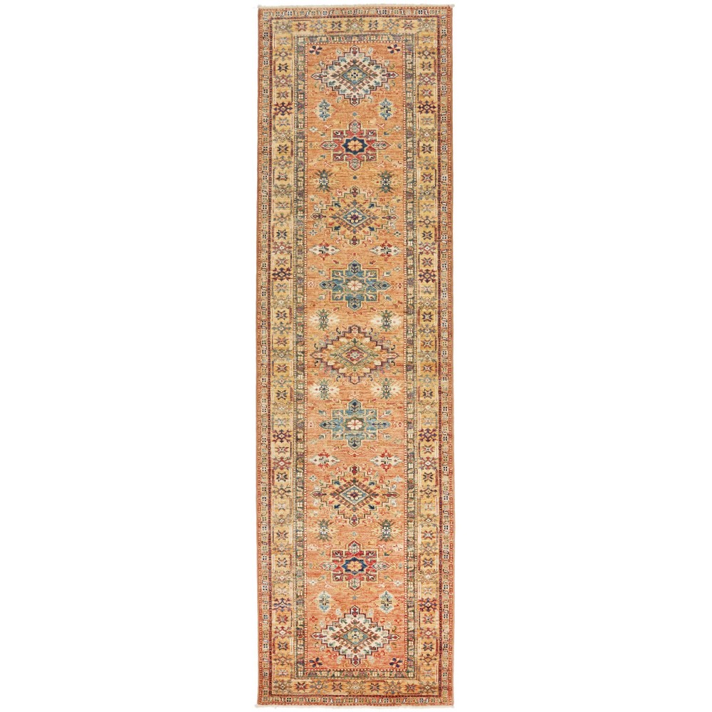 Tappeto Kazak Fine Pakistan marrone bianco 84x299