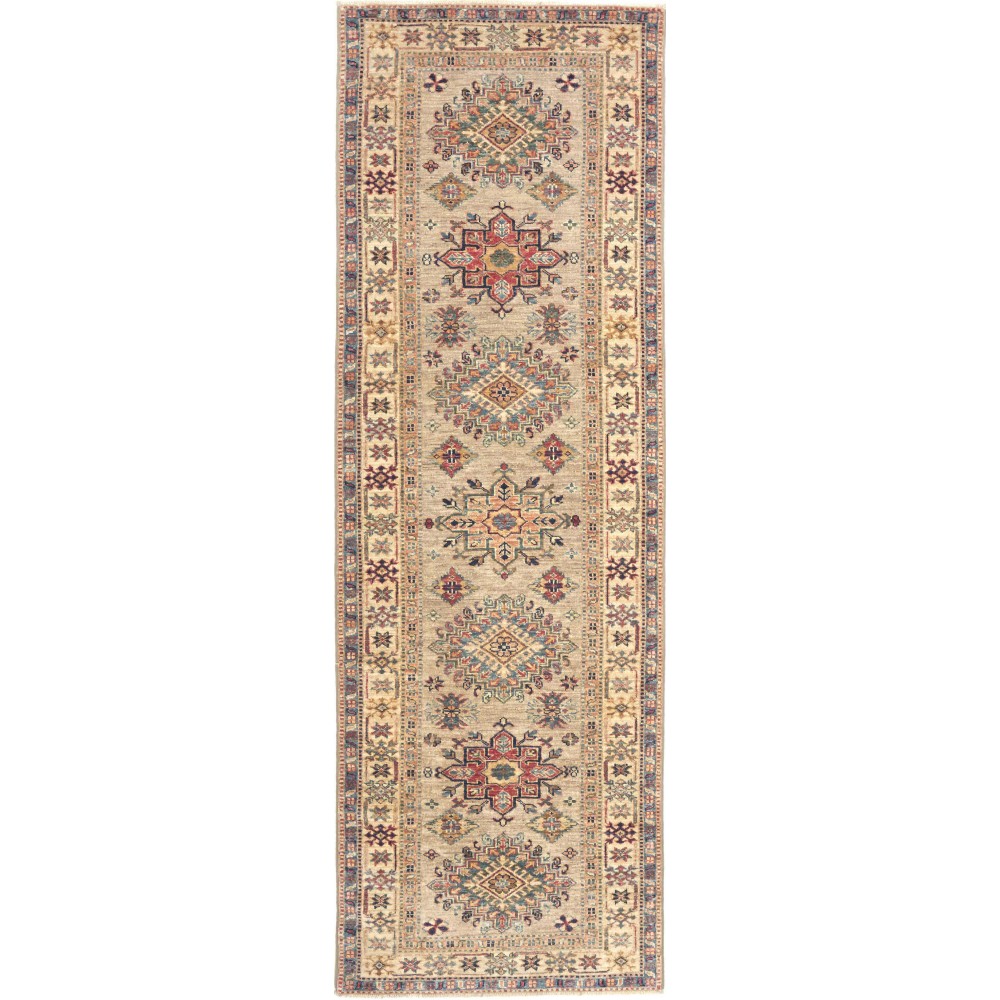 Tappeto Kazak Fine Pakistan marrone bianco 83x256