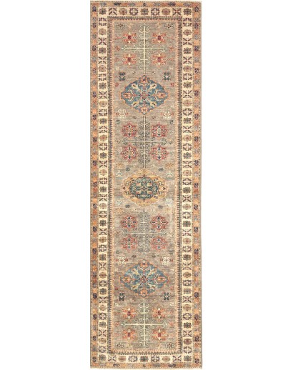 Tappeto Kazak Fine Pakistan marrone azzurro 79x254