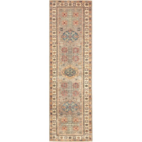 Tappeto Kazak Fine Pakistan marrone azzurro 79x254