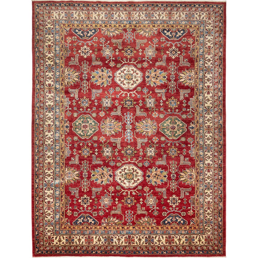 Tappeto Kazak Fine Pakistan marrone giallo 242x318