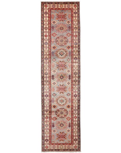 Tappeto Kazak Fine Pakistan marrone grigio 82x313