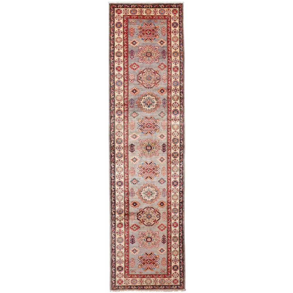 Tappeto Kazak Fine Pakistan marrone grigio 82x313