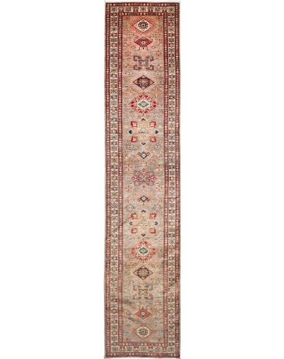 Tappeto Kazak Fine Pakistan marrone grigio 85x423