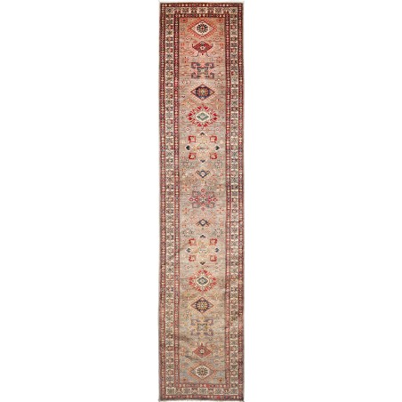 Tappeto Kazak Fine Pakistan marrone grigio 85x423