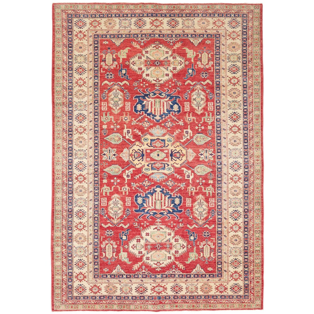 Tappeto Kazak Fine Pakistan marrone grigio 202x290