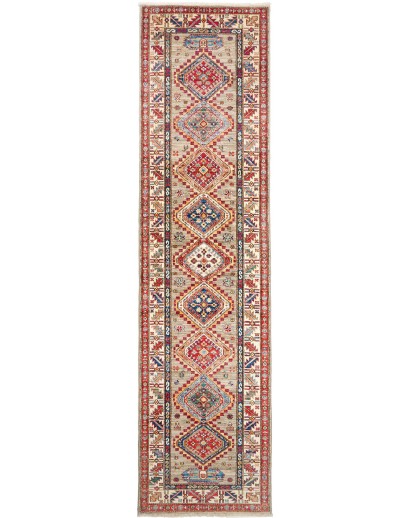 Tappeto Kazak Fine Pakistan marrone grigio 77x309