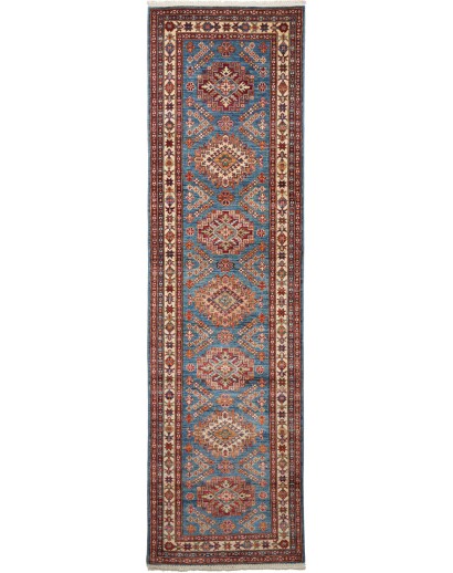 Tappeto Kazak Fine Pakistan azzurro grigio 81x295
