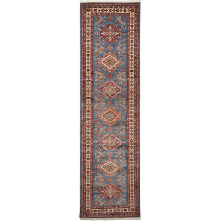Tappeto Kazak Fine Pakistan azzurro grigio 81x295