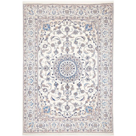 Tappeto Nain Kashmar Persia bianco grigio 196x290