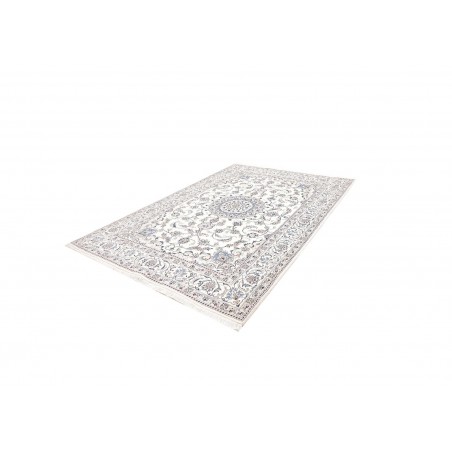 Tappeto Nain Kashmar Persia bianco grigio 196x290