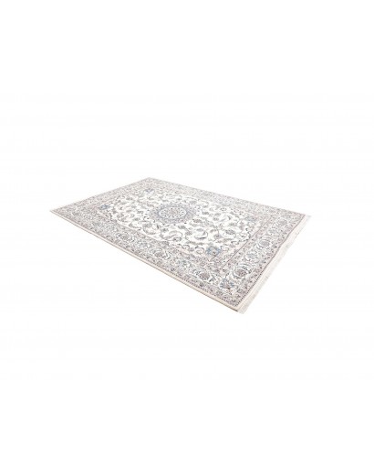 Tappeto Nain Kashmar Persia bianco grigio 196x290