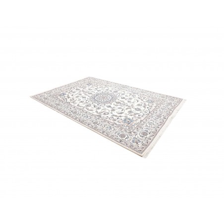 Tappeto Nain Kashmar Persia bianco grigio 196x290