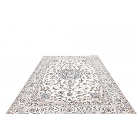 Tappeto Nain Kashmar Persia bianco grigio 196x290
