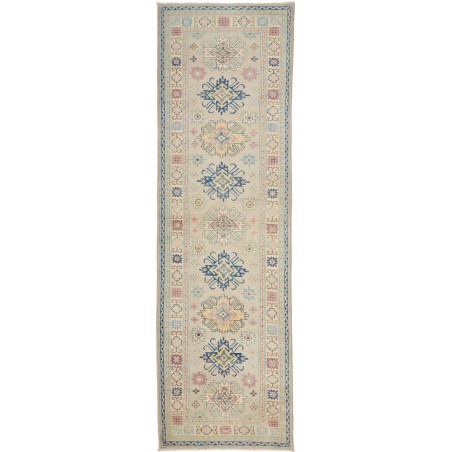 Tappeto Kazak Afghanistan beige azzurro 83x292