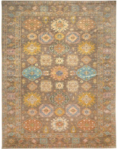 Tappeto Kazak Fine Pakistan marrone bianco 360x466
