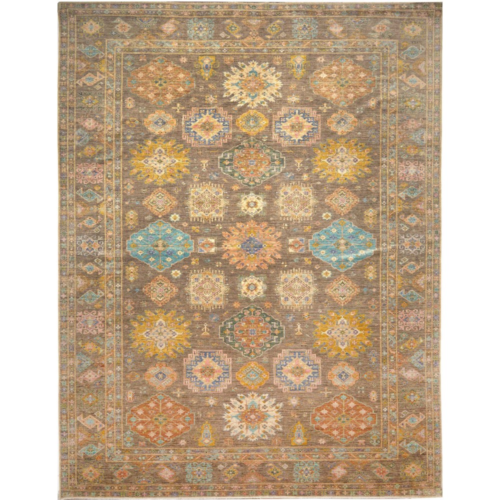 Tappeto Kazak Fine Pakistan marrone bianco 360x466