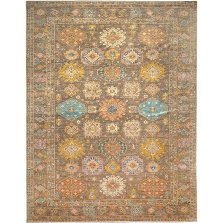 Tappeto Kazak Fine Pakistan marrone bianco 360x466
