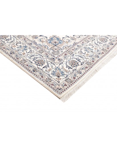 Tappeto Nain Kashmar Persia bianco grigio 196x290
