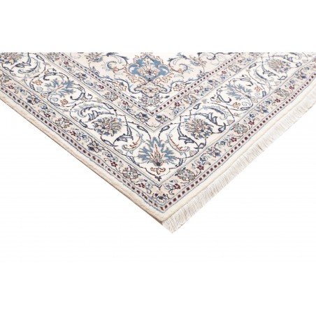 Tappeto Nain Kashmar Persia bianco grigio 196x290