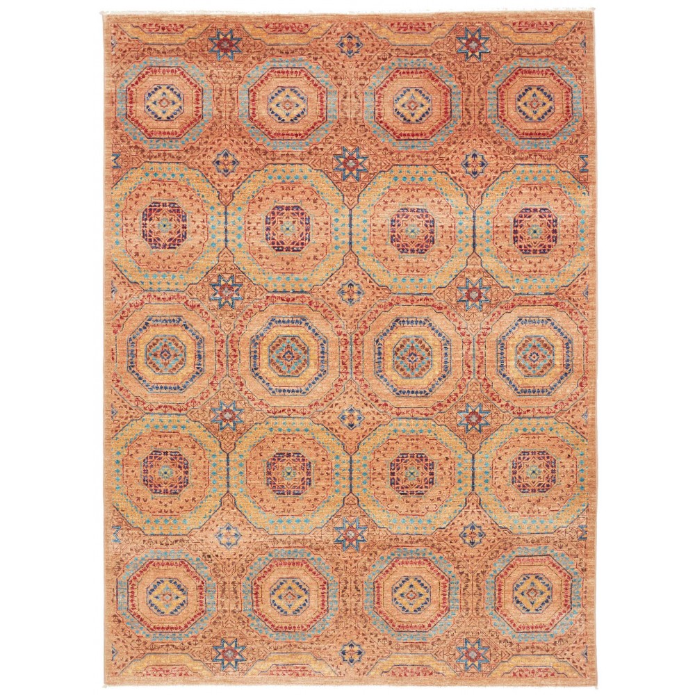 Tappeto Mamlouk Pakistan arancione azzurro 149x207