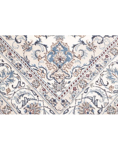 Tappeto Nain Kashmar Persia bianco grigio 196x290