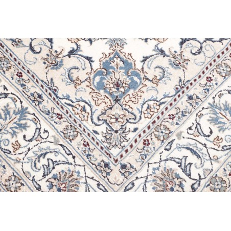 Tappeto Nain Kashmar Persia bianco grigio 196x290