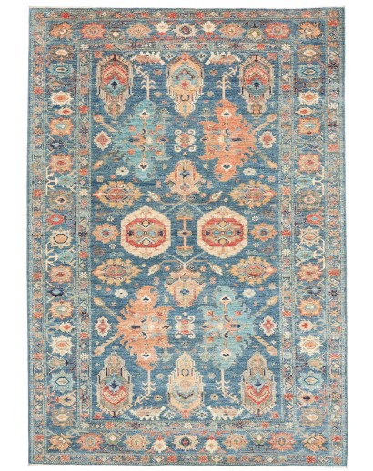 Tappeto Kazak Fine Pakistan azzurro grigio 203x300
