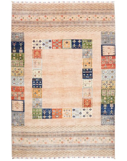 Tappeto Siva Pakistan giallo grigio 207x307