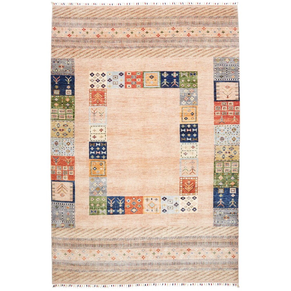 Tappeto Siva Pakistan giallo grigio 207x307