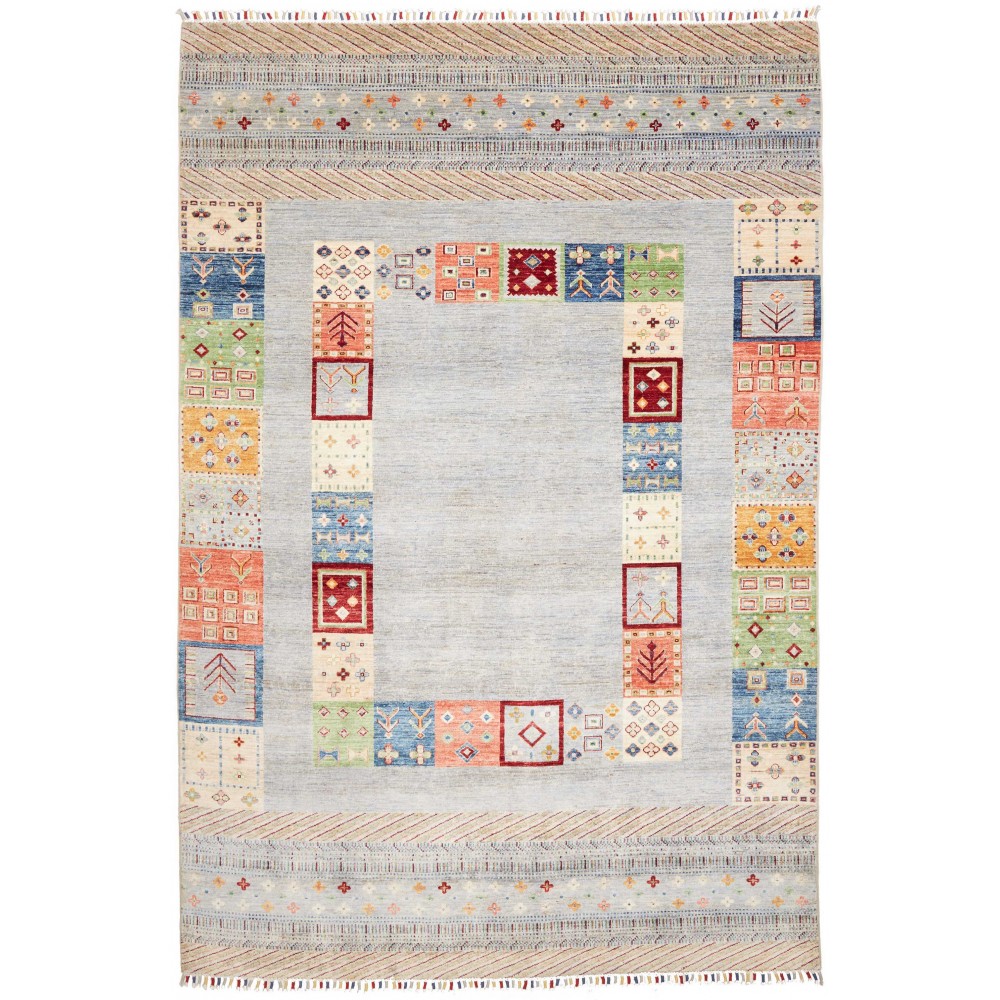 Tappeto Siva Pakistan beige grigio 205x301