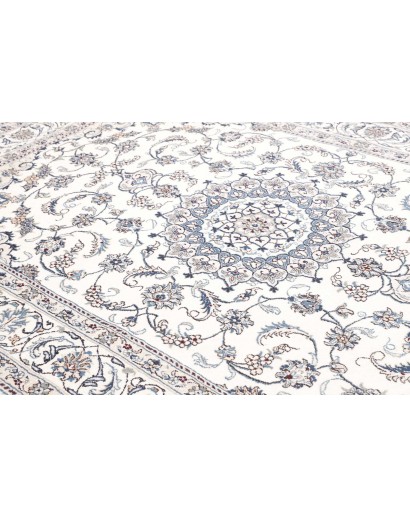 Tappeto Nain Kashmar Persia bianco grigio 196x290
