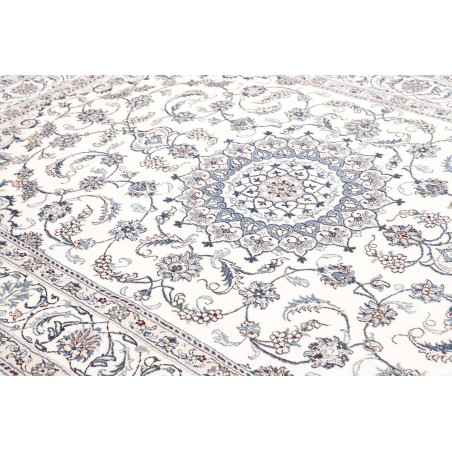 Tappeto Nain Kashmar Persia bianco grigio 196x290