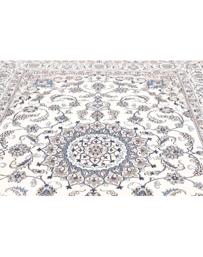 Tappeto Nain Kashmar Persia bianco grigio 196x290