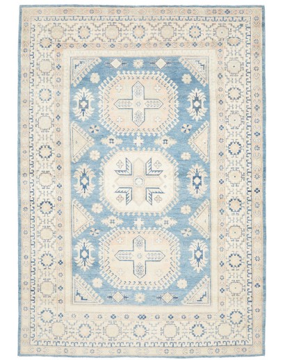 Tappeto Kazak Afghanistan bianco azzurro 185x266