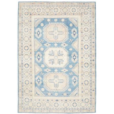 Tappeto Kazak Afghanistan bianco azzurro 185x266