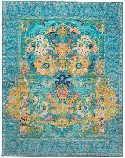 Tappeto Shahi Fine Pakistan blu azzurro 280x367