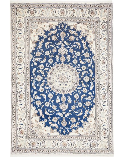 Tappeto Nain Kashmar Persia grigio blu 197x297