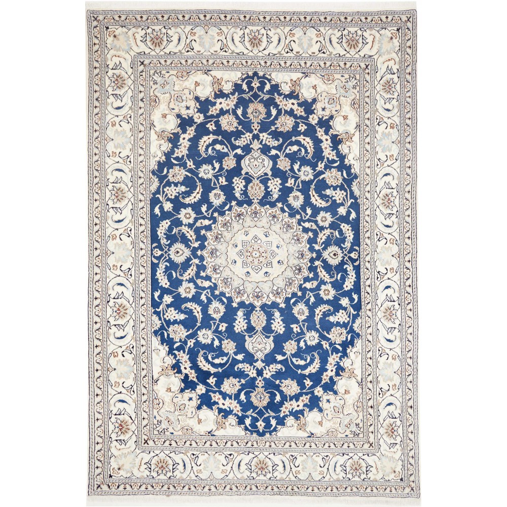 Tappeto Nain Kashmar Persia grigio blu 197x297