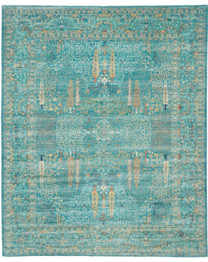 Tappeto Shahi Fine Pakistan blu bianco 247x302