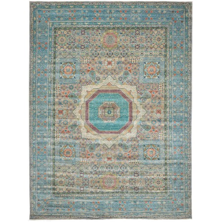 Tappeto Mamlouk Pakistan azzurro verde 278x377