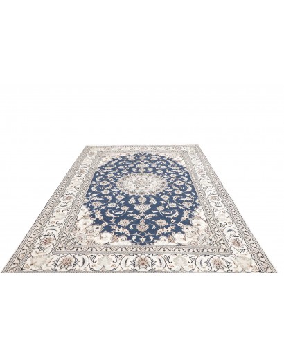 Tappeto Nain Kashmar Persia grigio blu 197x297