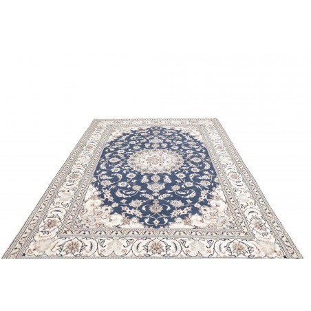 Tappeto Nain Kashmar Persia grigio blu 197x297
