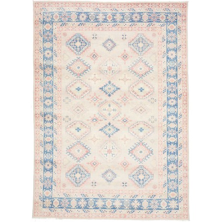Tappeto Kazak Afghanistan bianco azzurro 200x283