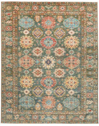 Tappeto Kazak Fine Pakistan marrone bianco 245x314