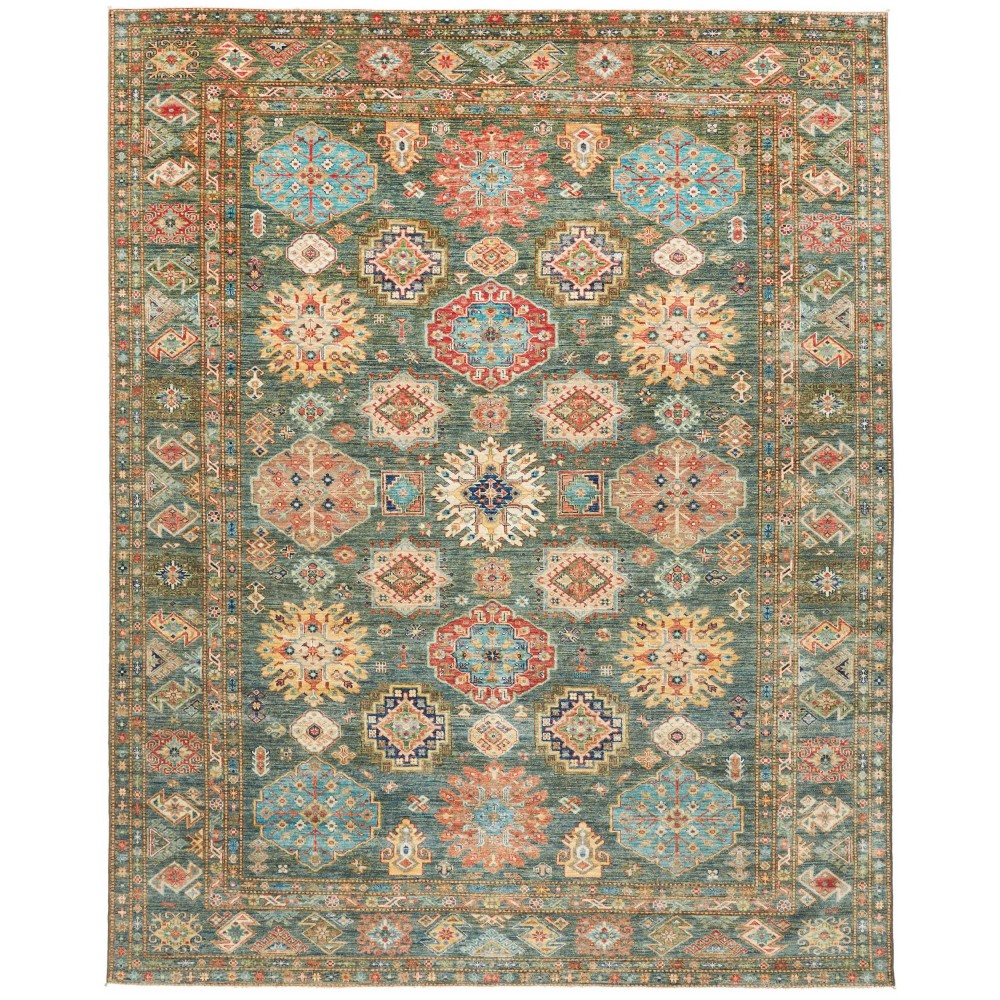 Tappeto Kazak Fine Pakistan marrone bianco 245x314