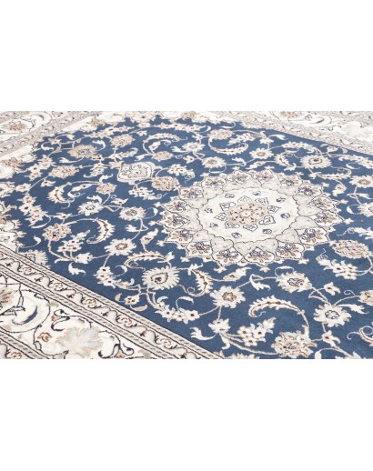 Tappeto Nain Kashmar Persia grigio blu 197x297
